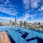 Infinity Pool & Burj Khalifa View L Luxe Paramount