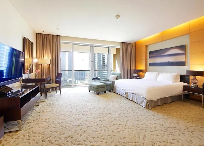 Partial Burjkhalifa View From Balcony In Dubai Mall-Studio King Bed