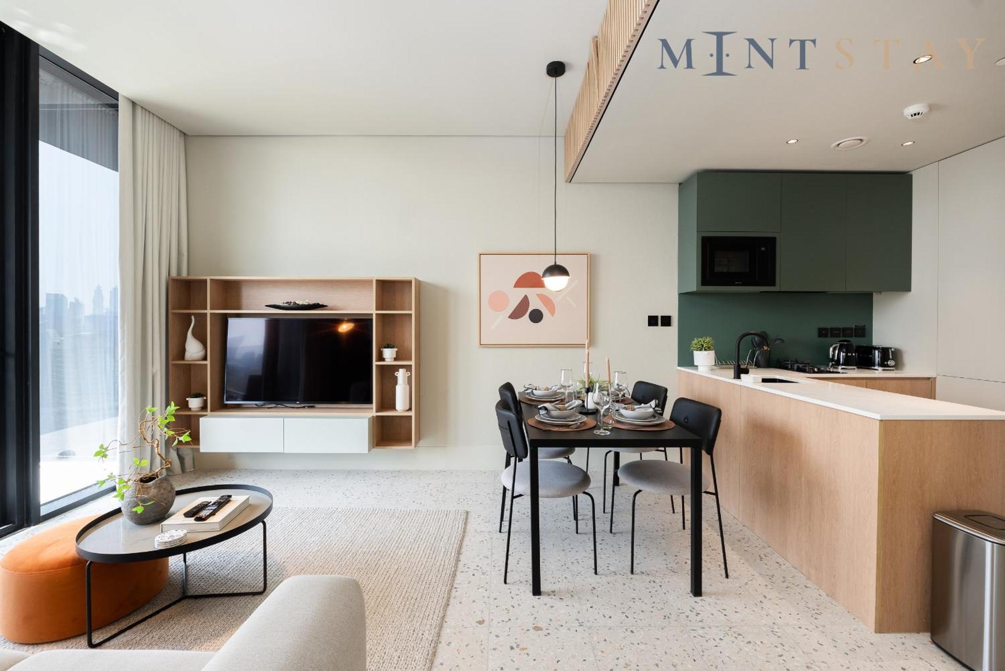 Apartemen Upside Living, Burj Khalifa View, Business Bay - Mint *