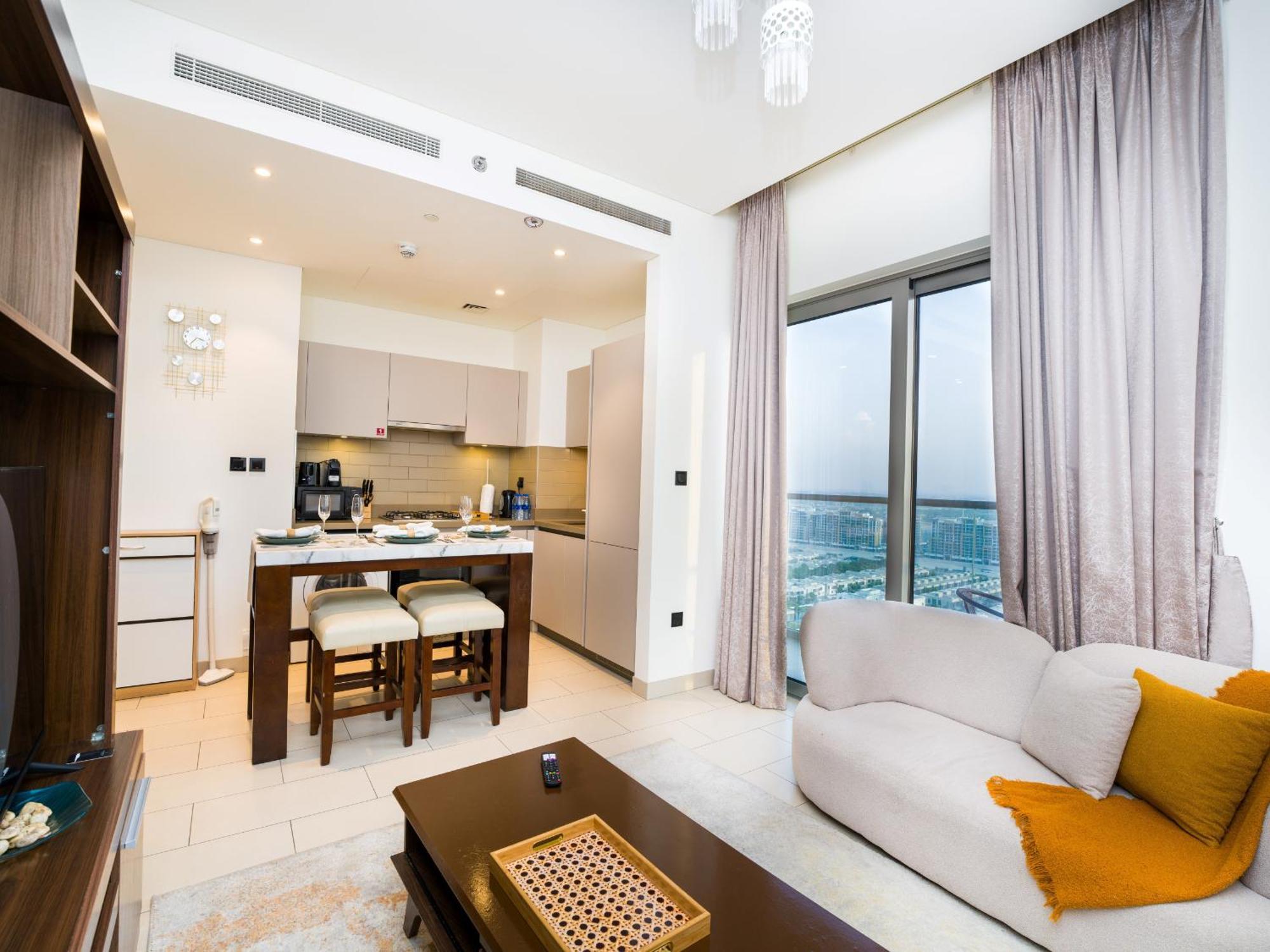 Lägenhet Easygo- Stylish 1bdr Sobha Creek Vista- Meydan Living *