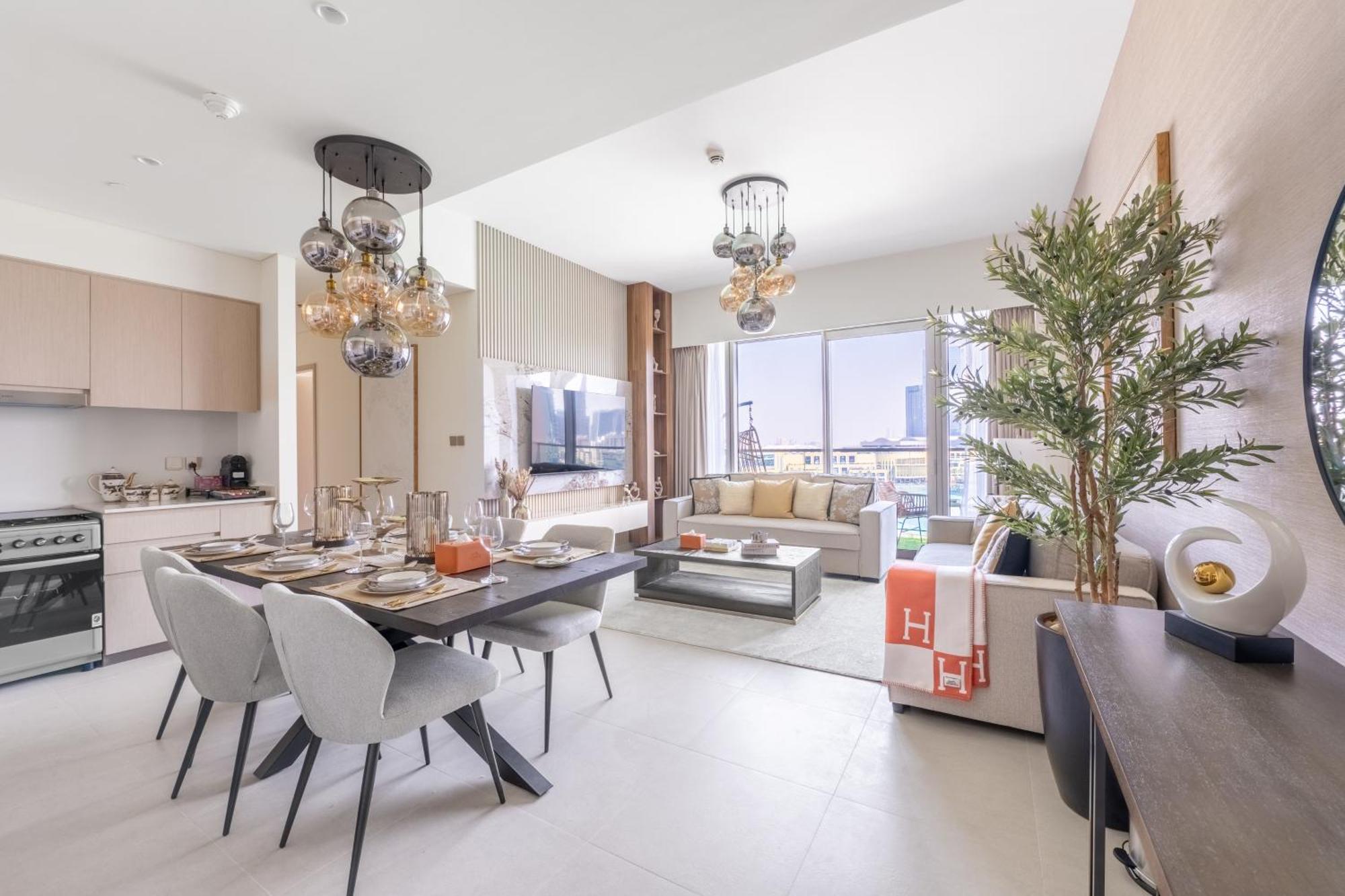 Hermes-style 2br, Full Burj Khalifa View - Infinity Pool - Full Fountain View * Dubaï