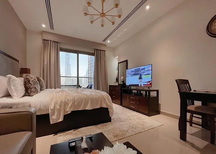 Studio Apartment With Sauna And Full Burj Khalifa View