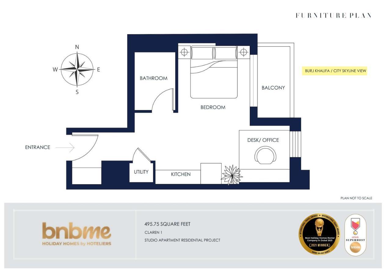 Bnbmehomes - Elegant & Stylish Studio In Downtown - 502 Apartment *