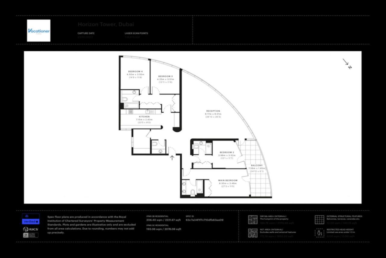 Appartement Horizon Tower, Marina - Exquisite Four Bedroom Dubaï