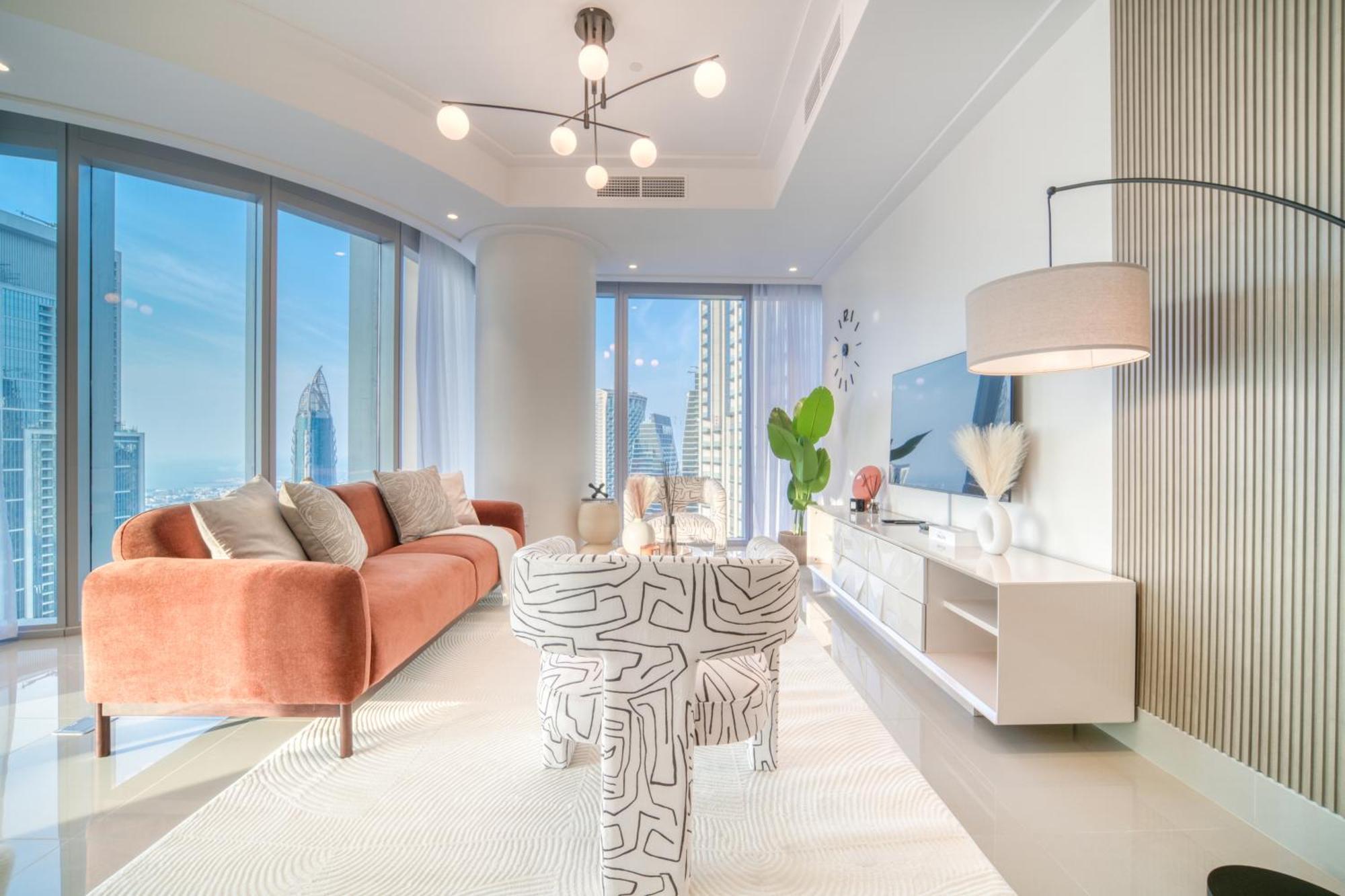 Downtown Luxury - Stunning Burj Khalifa & Sea View - 5 Minutes Walk To Mall Apartamento Dubái
