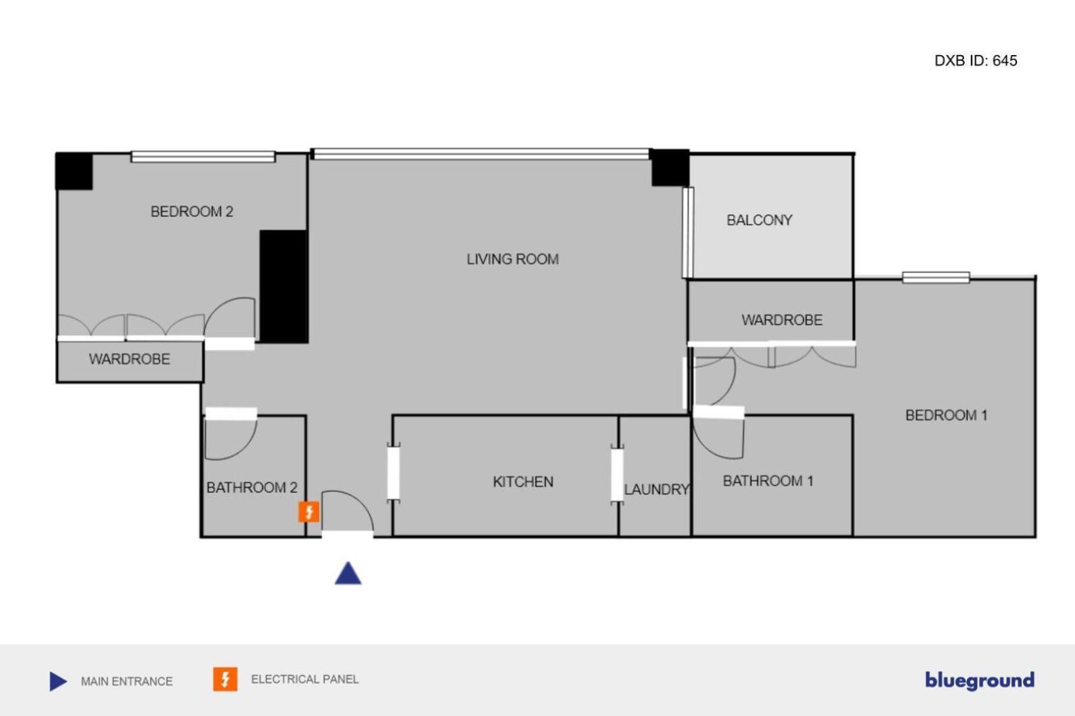 Blueground Downtown B Khalifa View Pool Dxb-645 Apartemen Dubai