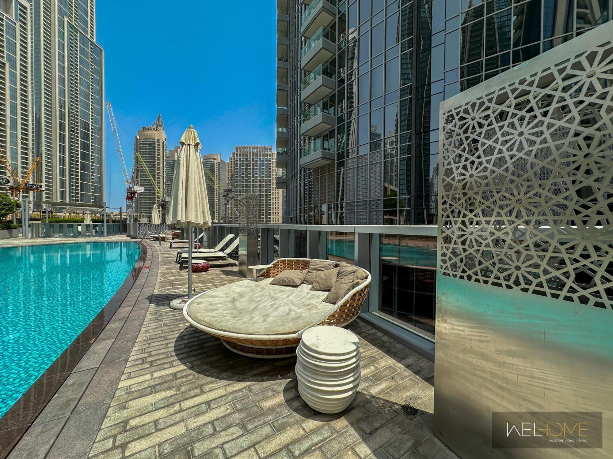 Welhome - Luxury Facing Burj Khalifa With Terrace * Dubái