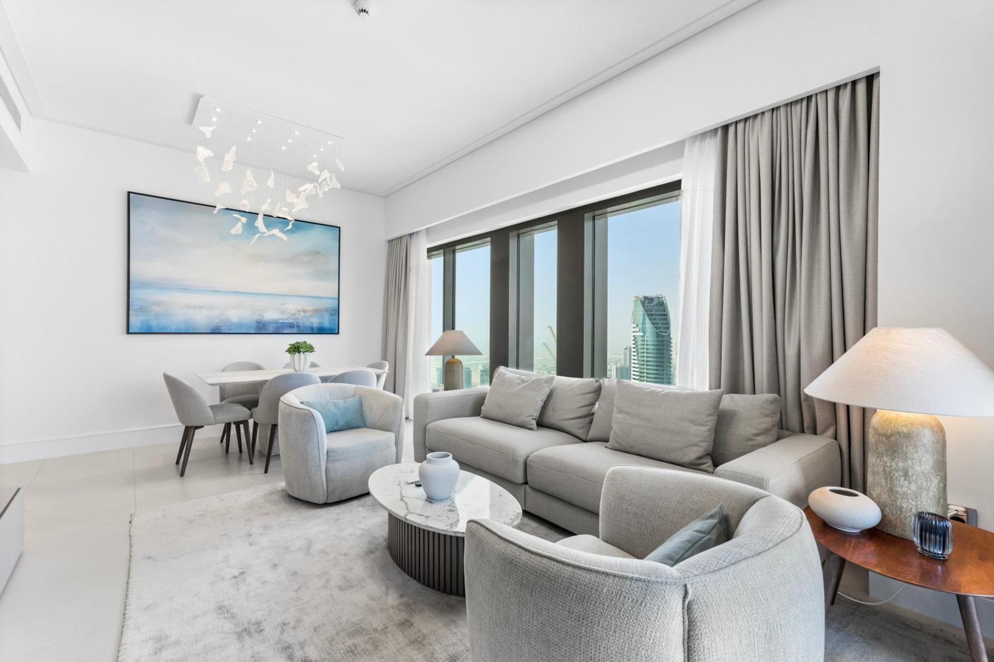 Full Fountain And Burj View - 3br Burj Royale Apartment Dubai