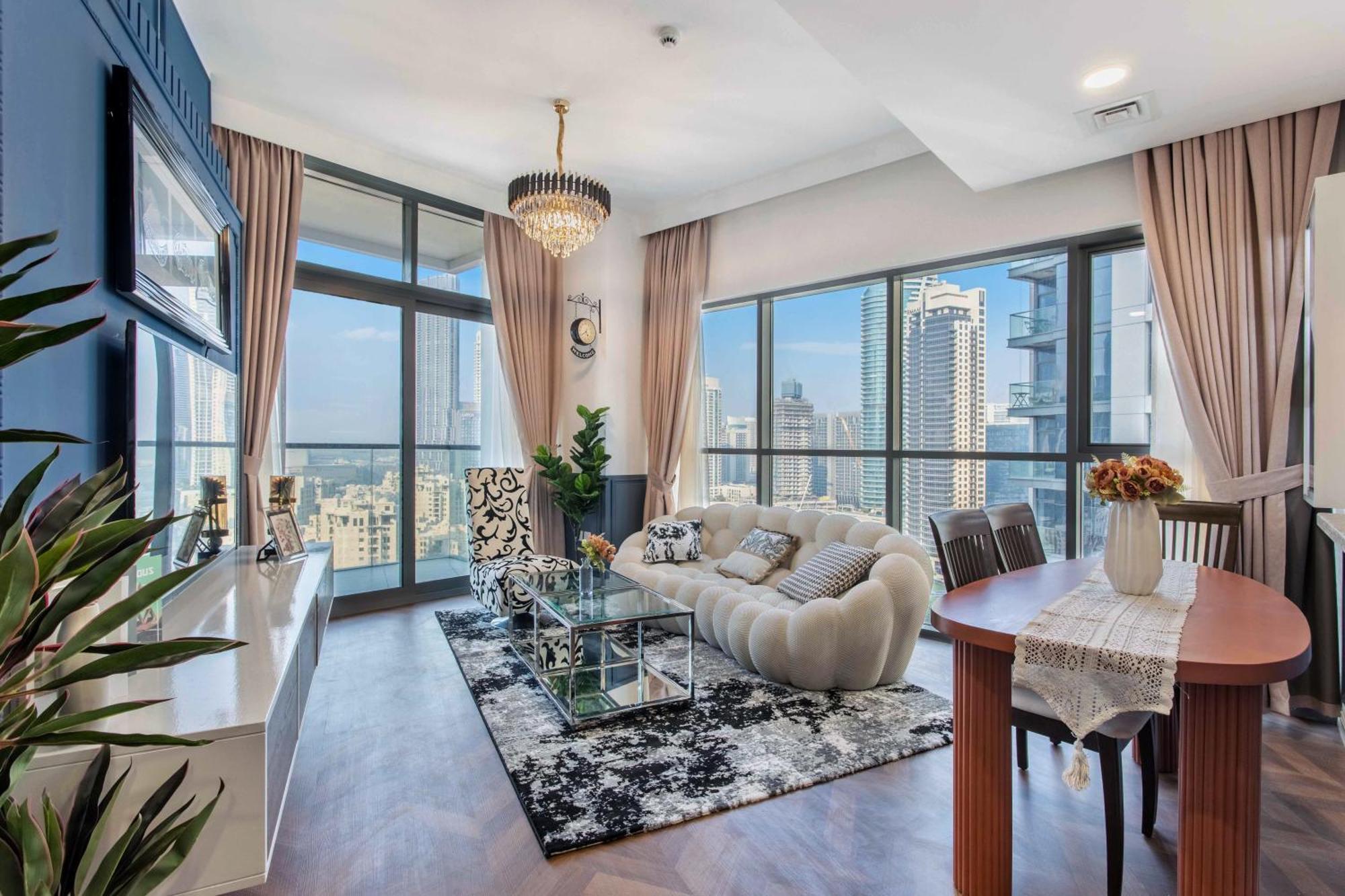 Stunning 2br In Bellevue Tower With Burj Khalifa & Skyscraper View *