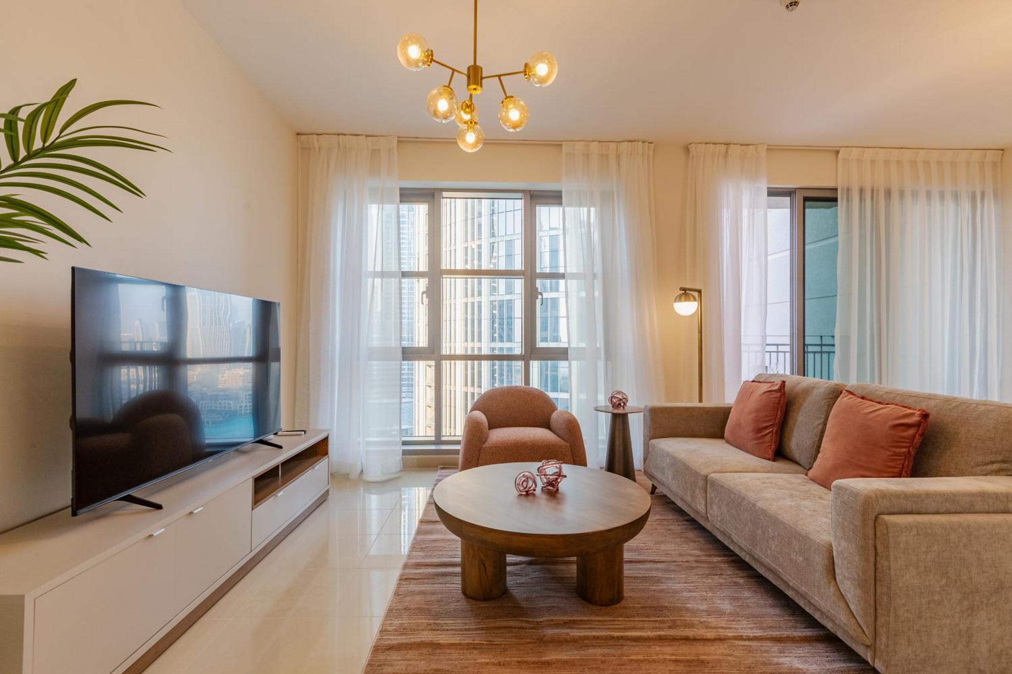Appartement Downtown 2 Bedroom Burj Khalifa & Fountains Views 8 Min From Mall Dubaï