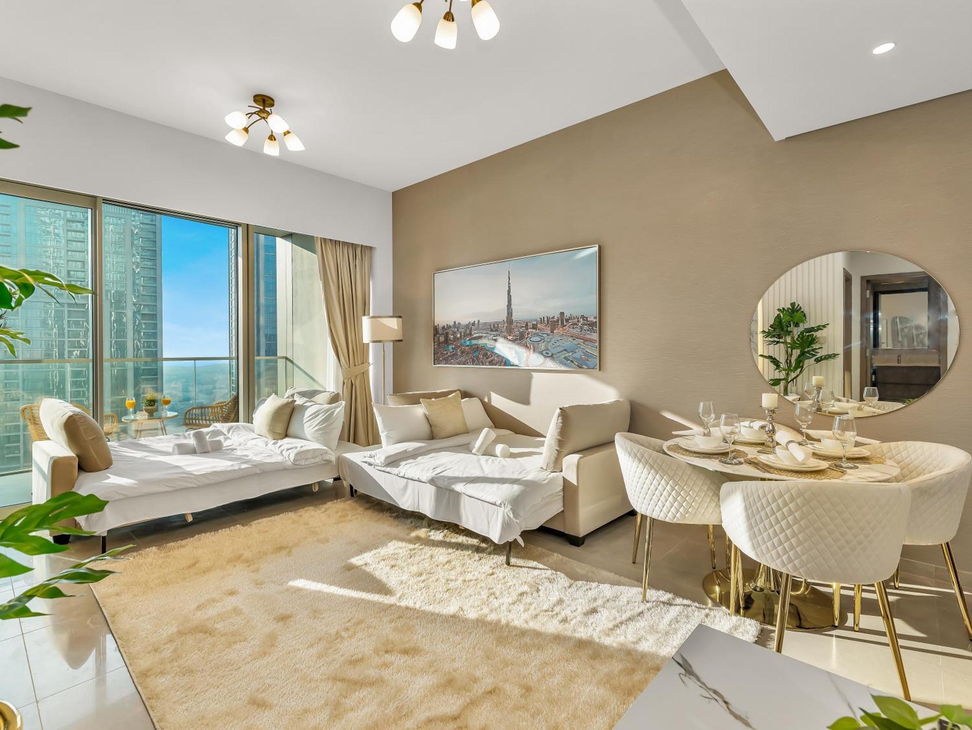 Luxury 1br 5min To Mall Burj Khalifa View From Pool Dubai