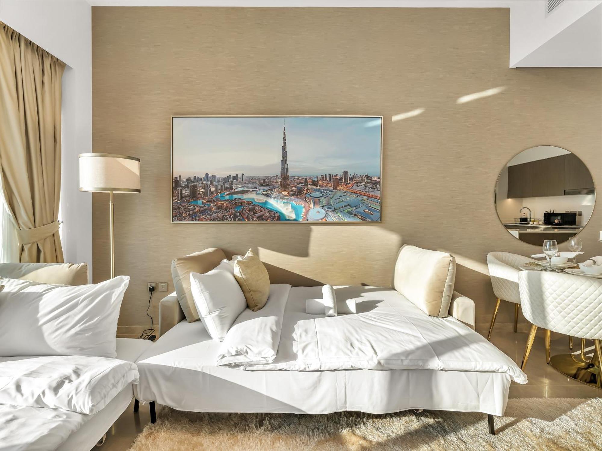 Luxury 1br 5min To Mall Burj Khalifa View From Pool