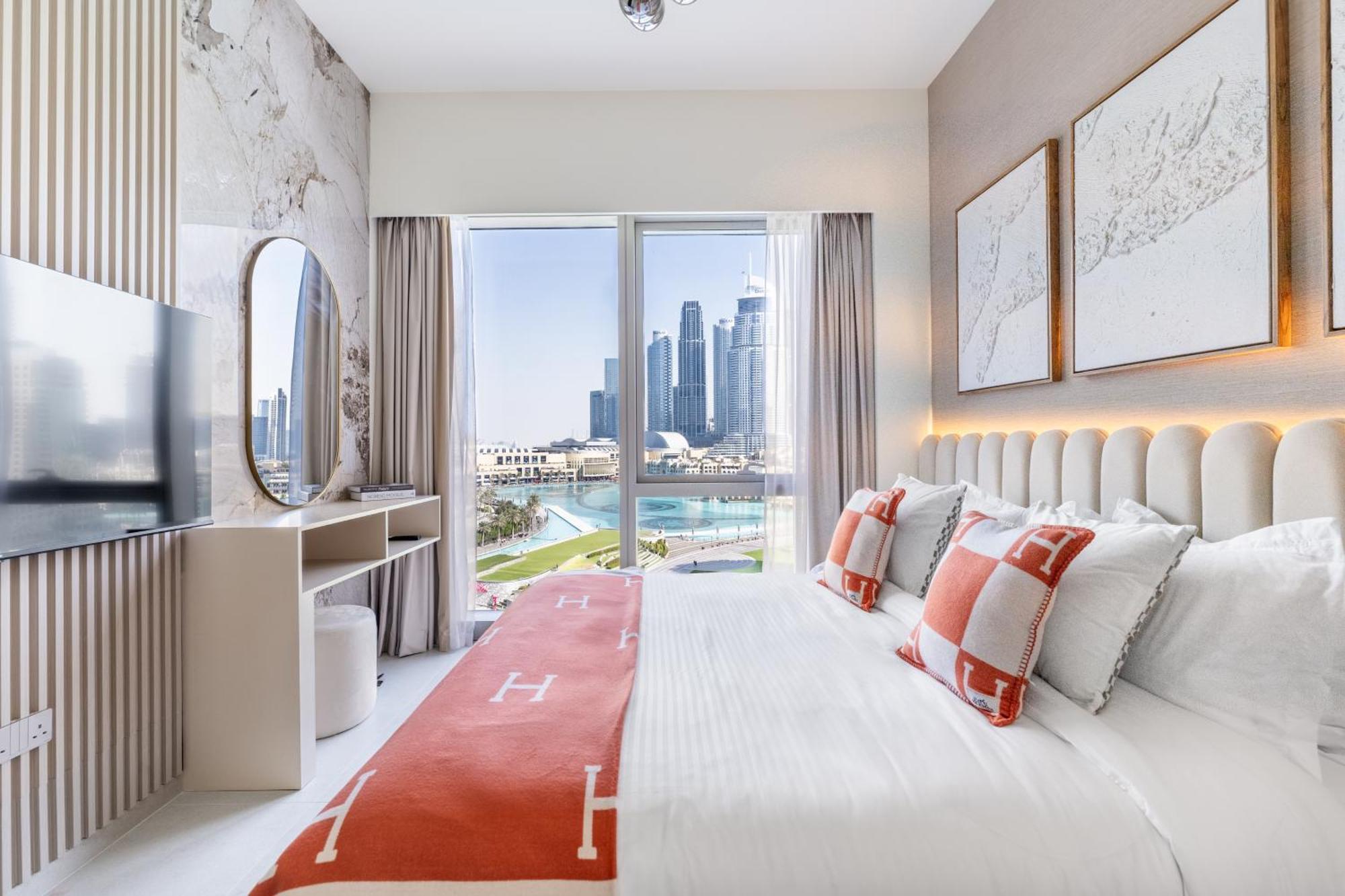 Hermes-style 2br, Full Burj Khalifa View - Infinity Pool - Full Fountain View * Dubaï