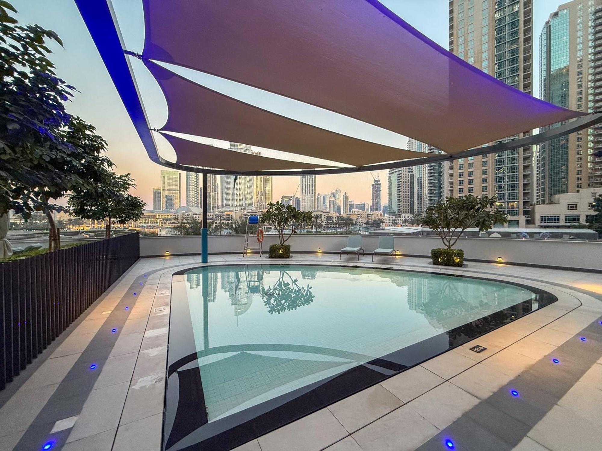 Appartement Hermes-style 2br, Full Burj Khalifa View - Infinity Pool - Full Fountain View *
