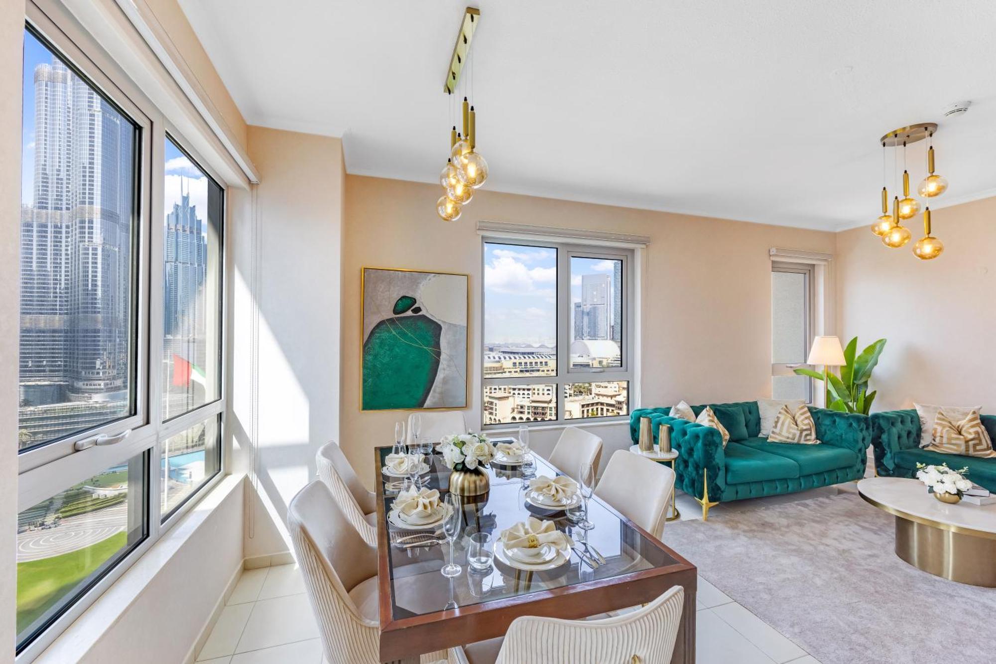 Durrani Homes - Modern Living 3br With Burj Khalifa And Fountain View - Third Without Partition * Dubái
