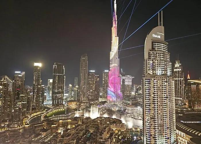 **Panoramic Views Of Burj Khalifa And Fountain**