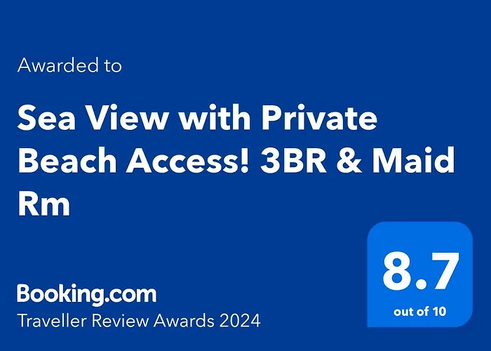 Sea View With Private Beach Access! 3Br & Maid Rm