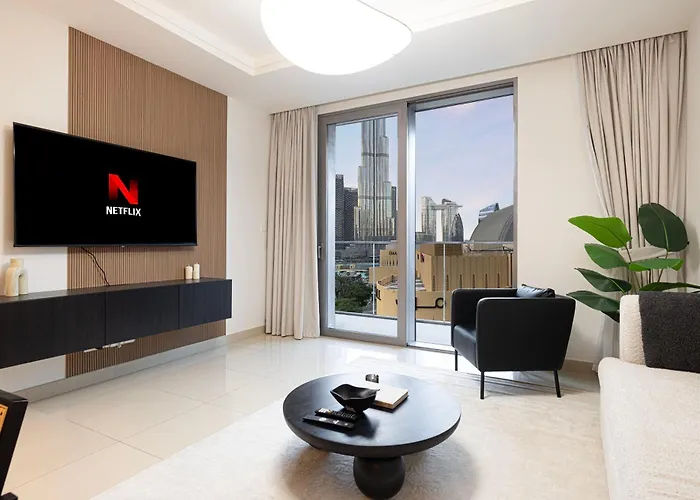 Luxe 1Br With Full Burj Views And Dubai Mall Access