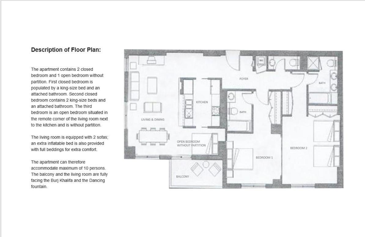 Elite Royal - Full Burj Khalifa & Fountain View - Signature - 2 Bedrooms & 1 Open Bedroom Without Partition * Dubai