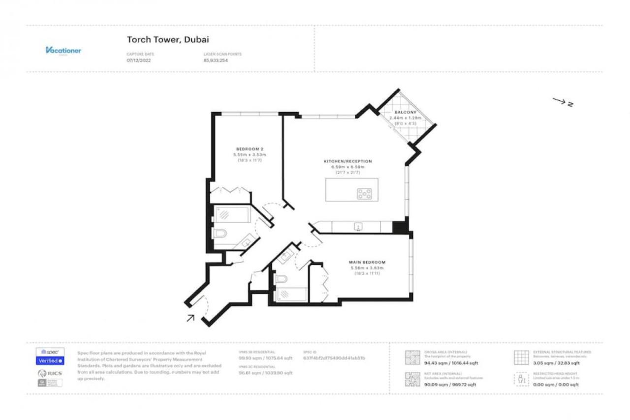 Torch Tower, 2 Bedroom - Glamorous Two Bedroom Appartement