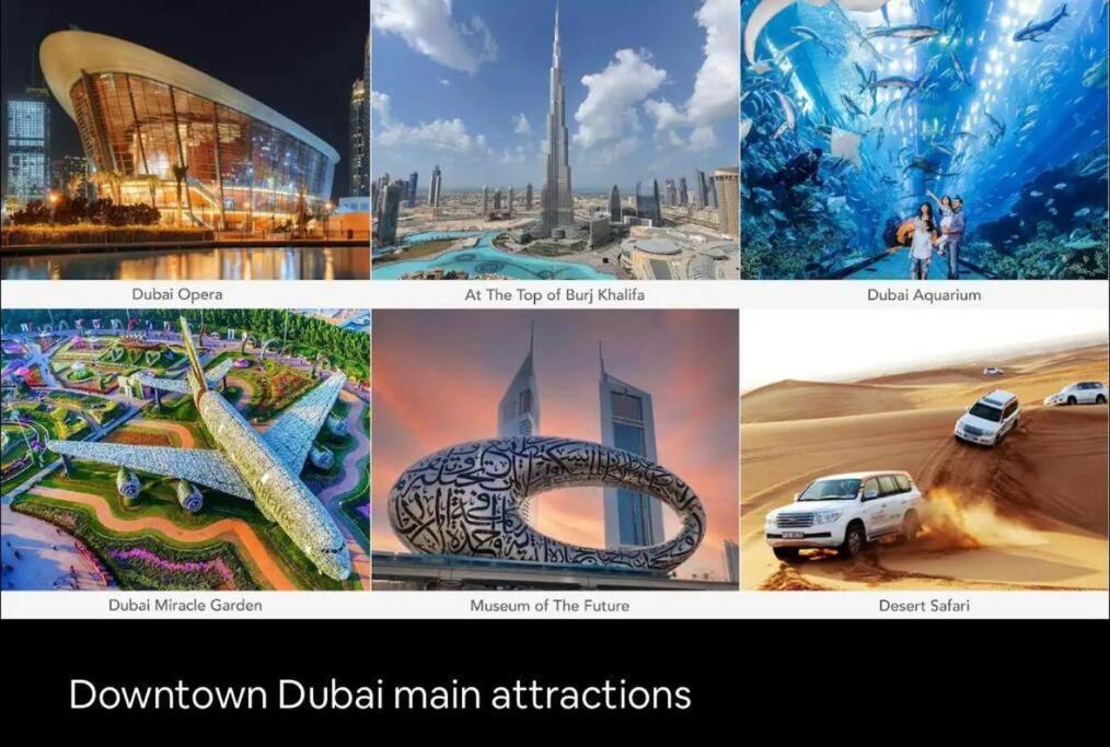 **panoramic Views Of Burj Khalifa And Fountain** Dubai