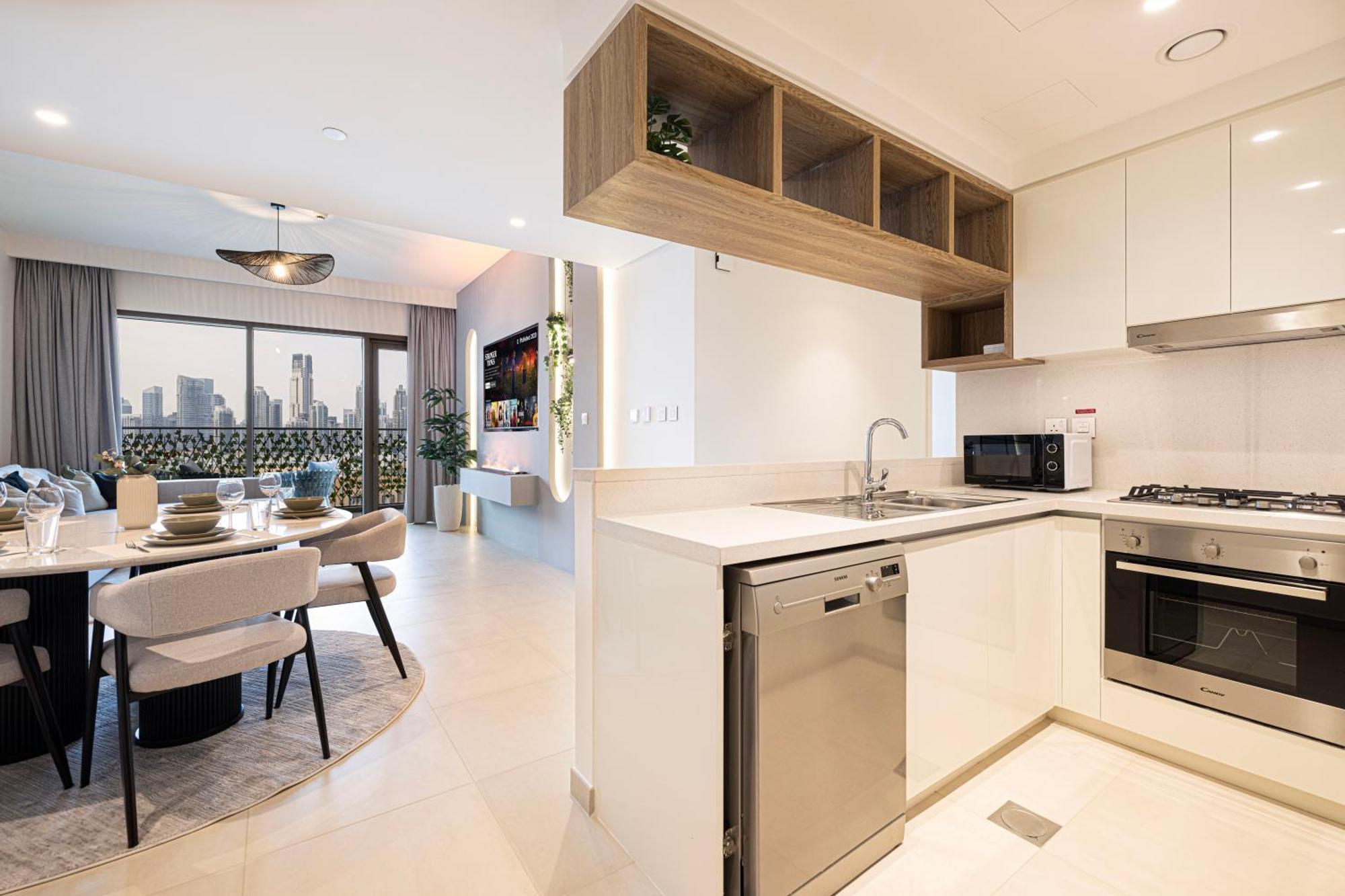 Burj Khalifa View, 2 Balcony W Lounge, Mall Access, Gym, Infinity-pool, Playground, Bbq, Family Friendly Appartement
