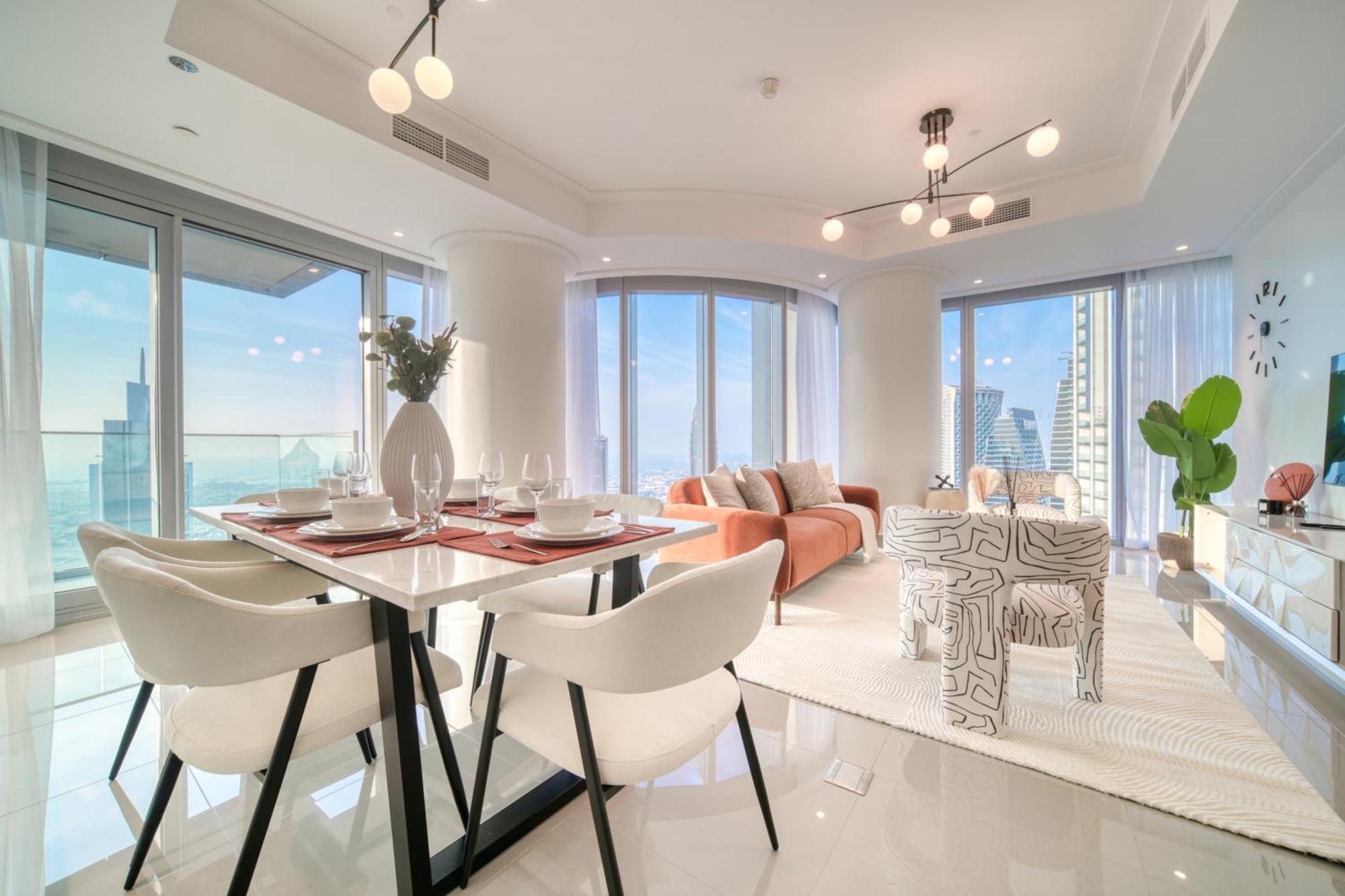 Downtown Luxury - Stunning Burj Khalifa & Sea View - 5 Minutes Walk To Mall Appartement *