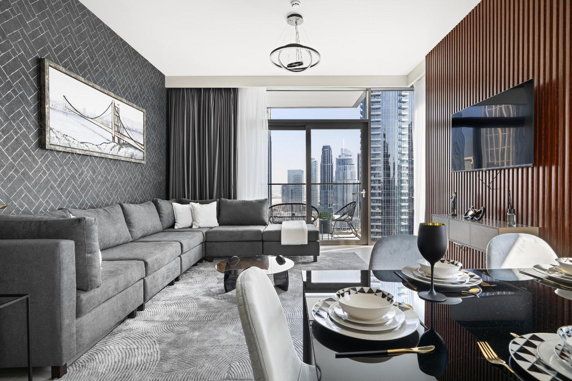 Sky-high Gem: Burj Khalifa & Fountain View Appartamento