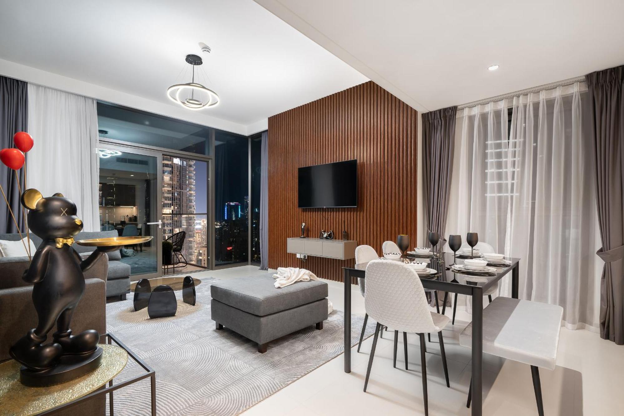 Apartamento Sky-high Gem: Burj Khalifa & Fountain View *