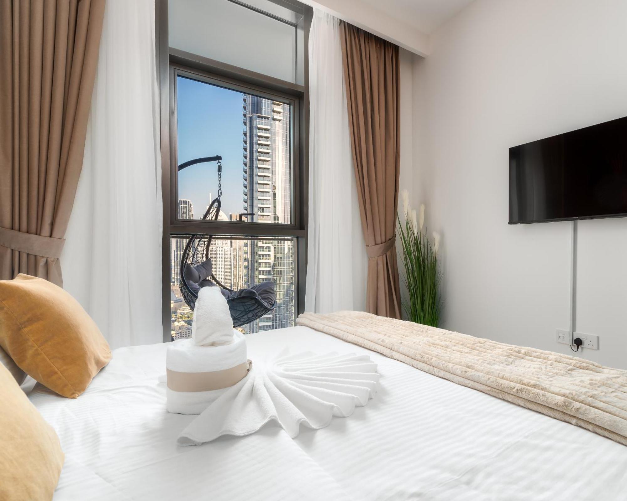 Apartamento Sky-high Gem: Burj Khalifa & Fountain View