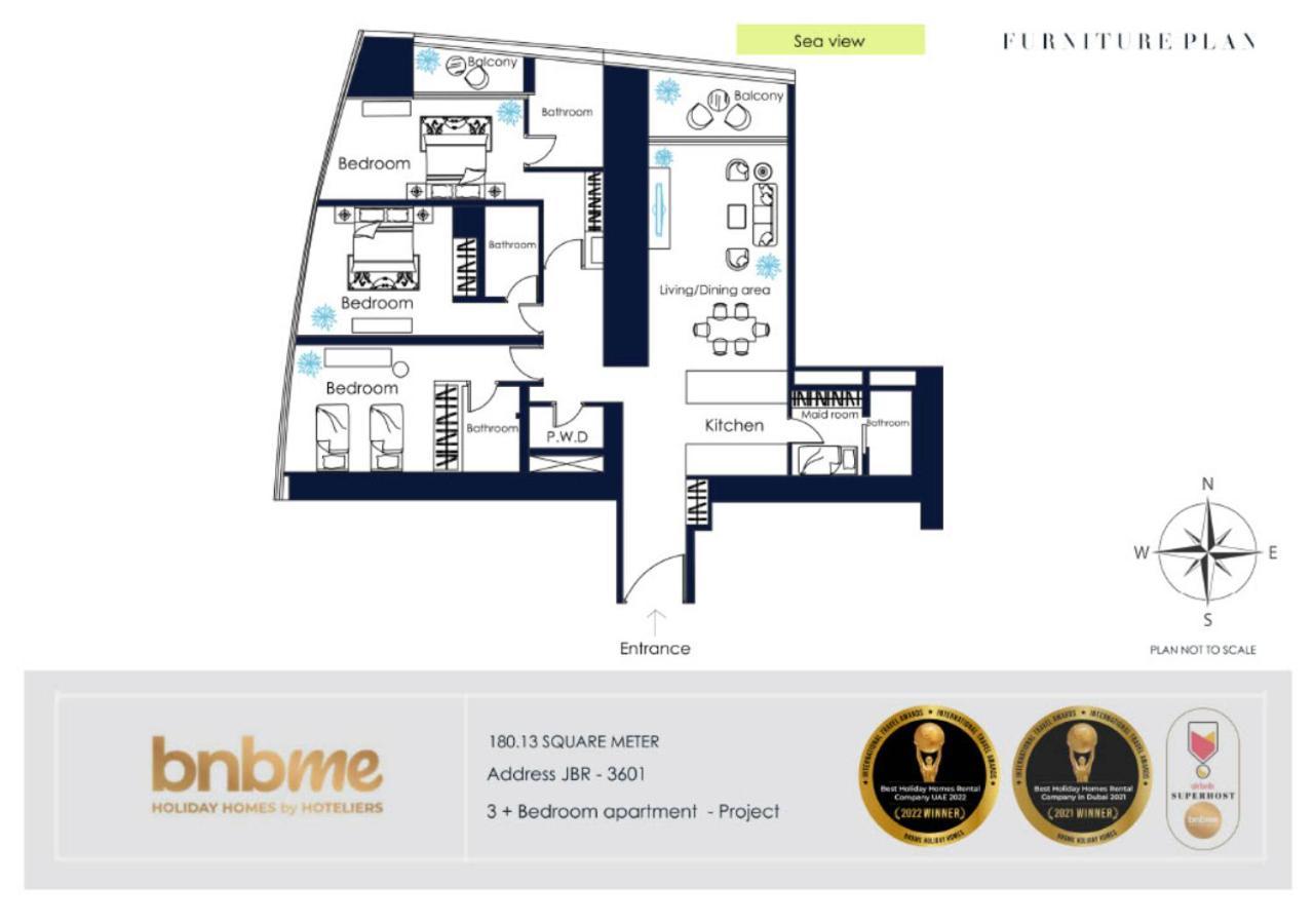 Bnbmehomes - Rare Full Sea View At Address - 3601 * Dubai