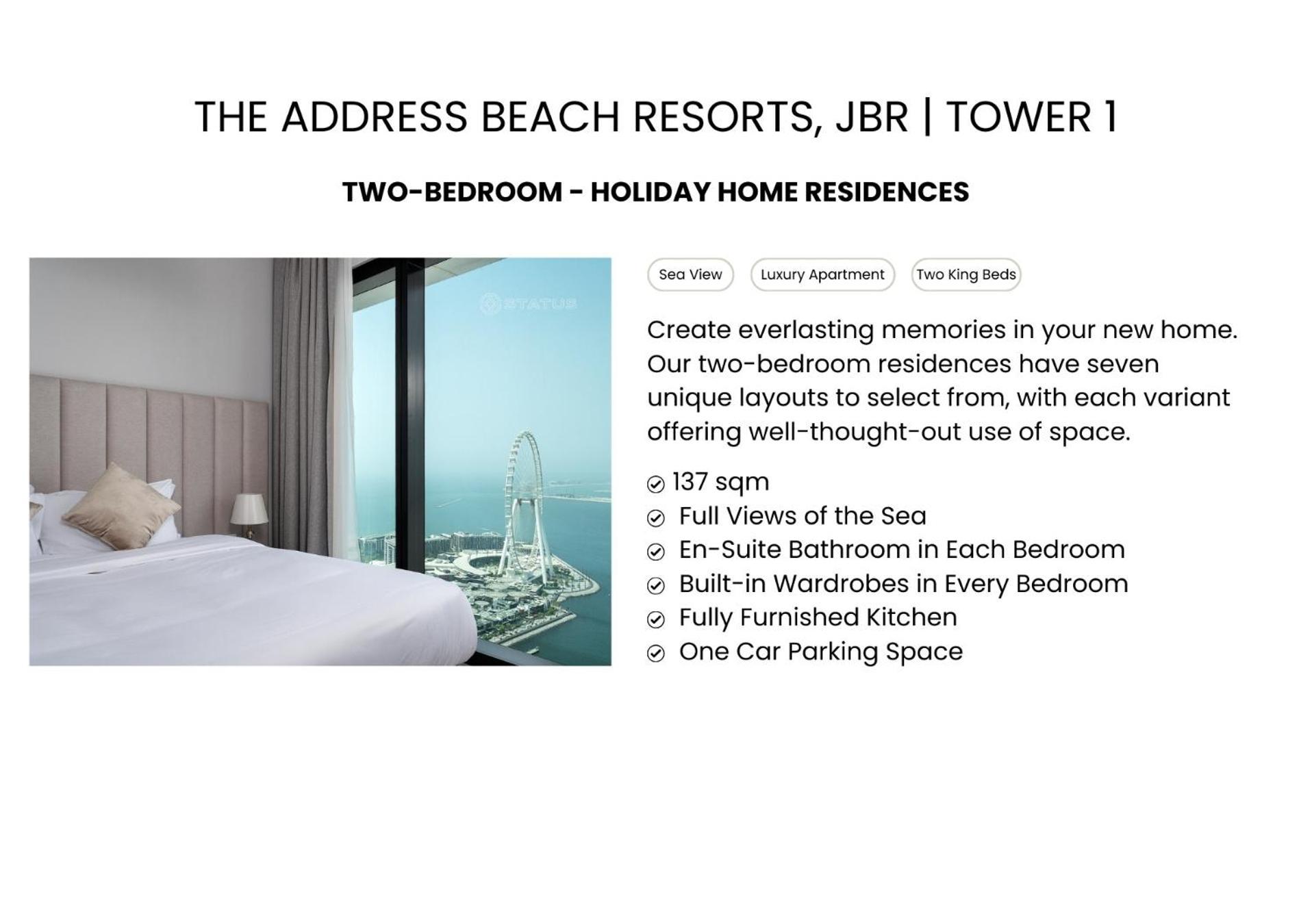 The Address Beach Residences - 2br & Private Beach Dubai