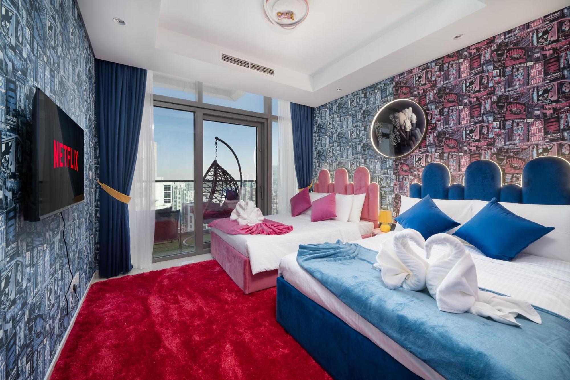Burj Khalifa View Balcony With 64th Floor Infinity Pool In Paramount Midtown Apartamento