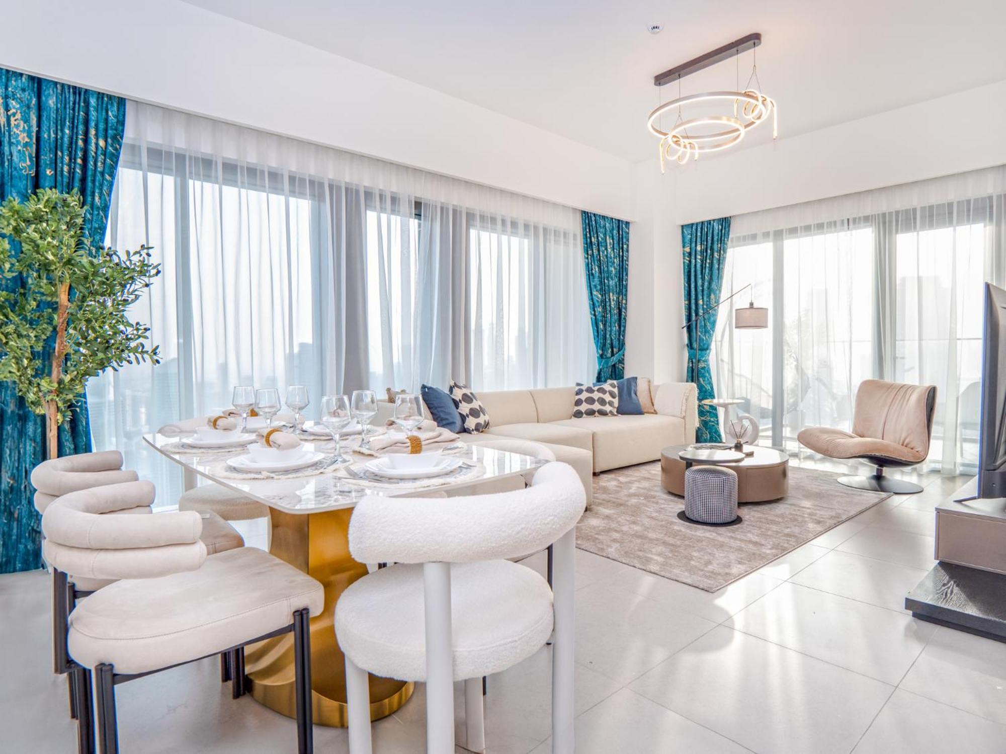 Lägenhet Easygo - 3br & Maid With Full Burj Khalifa And Fountain View Burj Royale Dw *