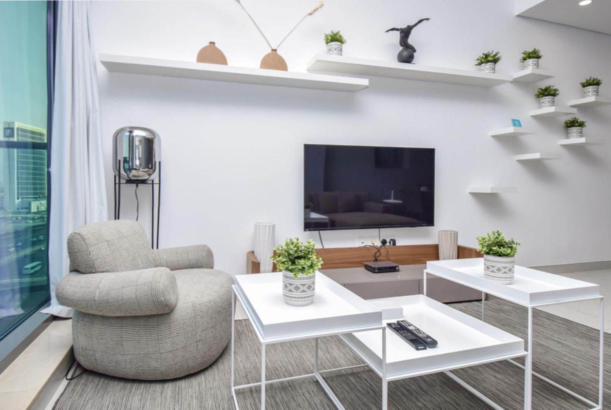 Elegant 2br View With Rooftop Pool The Bay Appartement