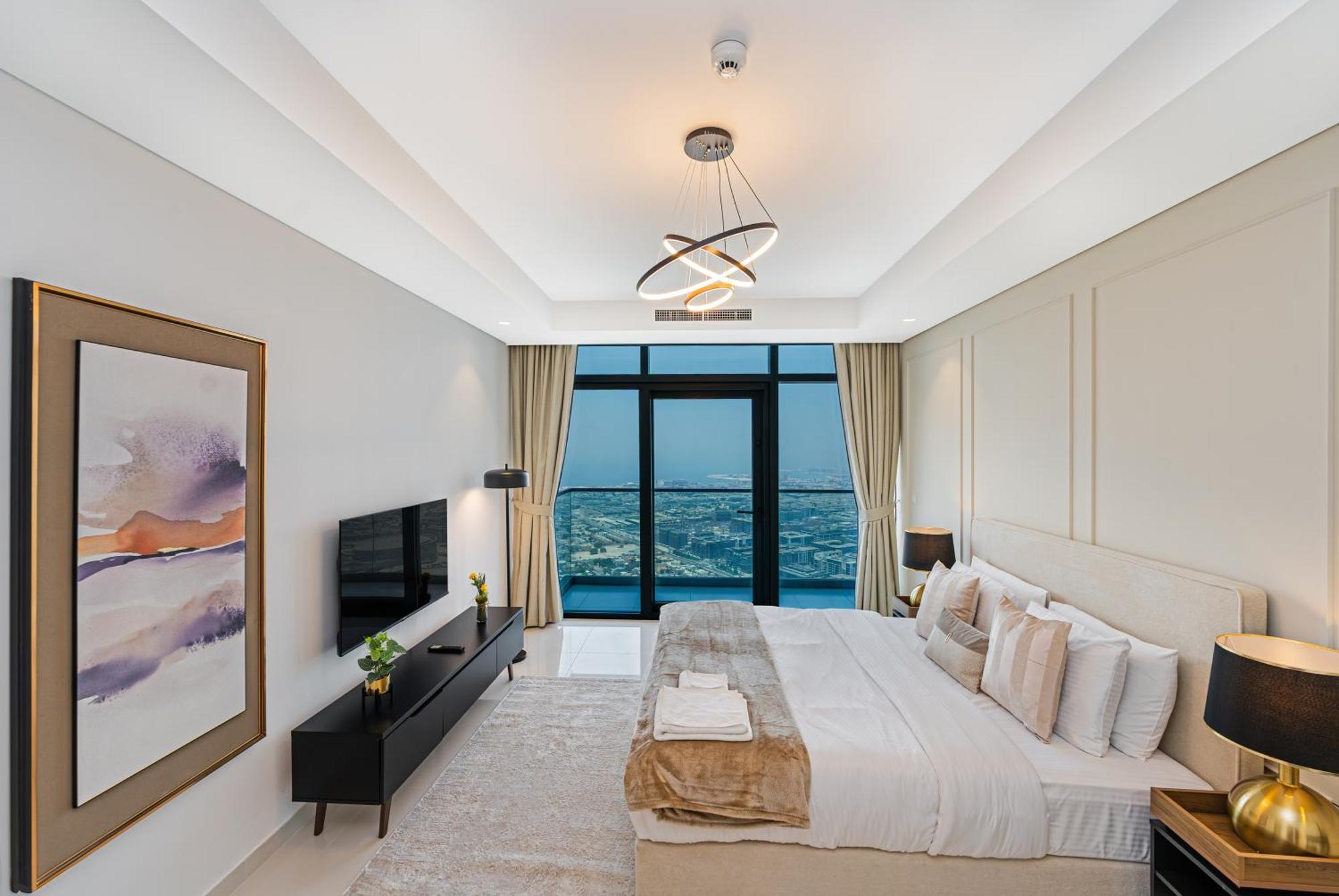 Appartement 3 King Beds - 7mins To Mall - High Floor Sun Set And Sea View *