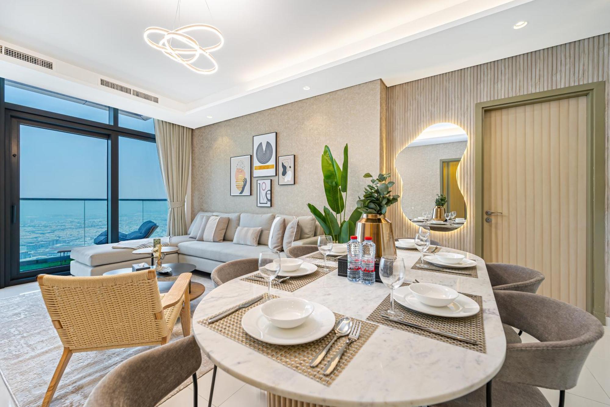 3 King Beds - 7mins To Mall - High Floor Sun Set And Sea View * Dubaï