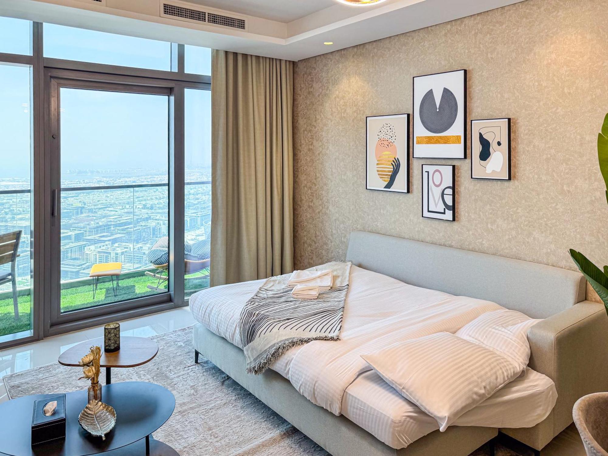 3 King Beds - 7mins To Mall - High Floor Sun Set And Sea View * Dubaï