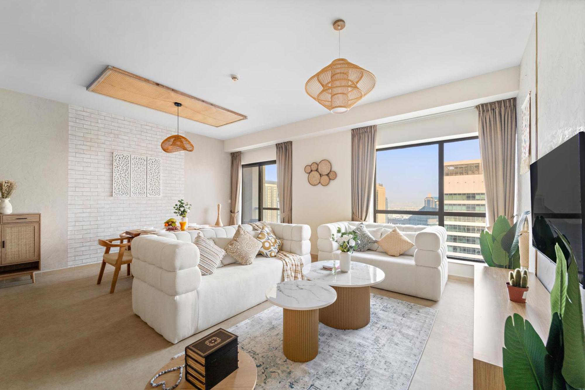 Aesthetic , Sleeps 6, Pool, Gym & Waterfront Views Vakantiehuis Dubai