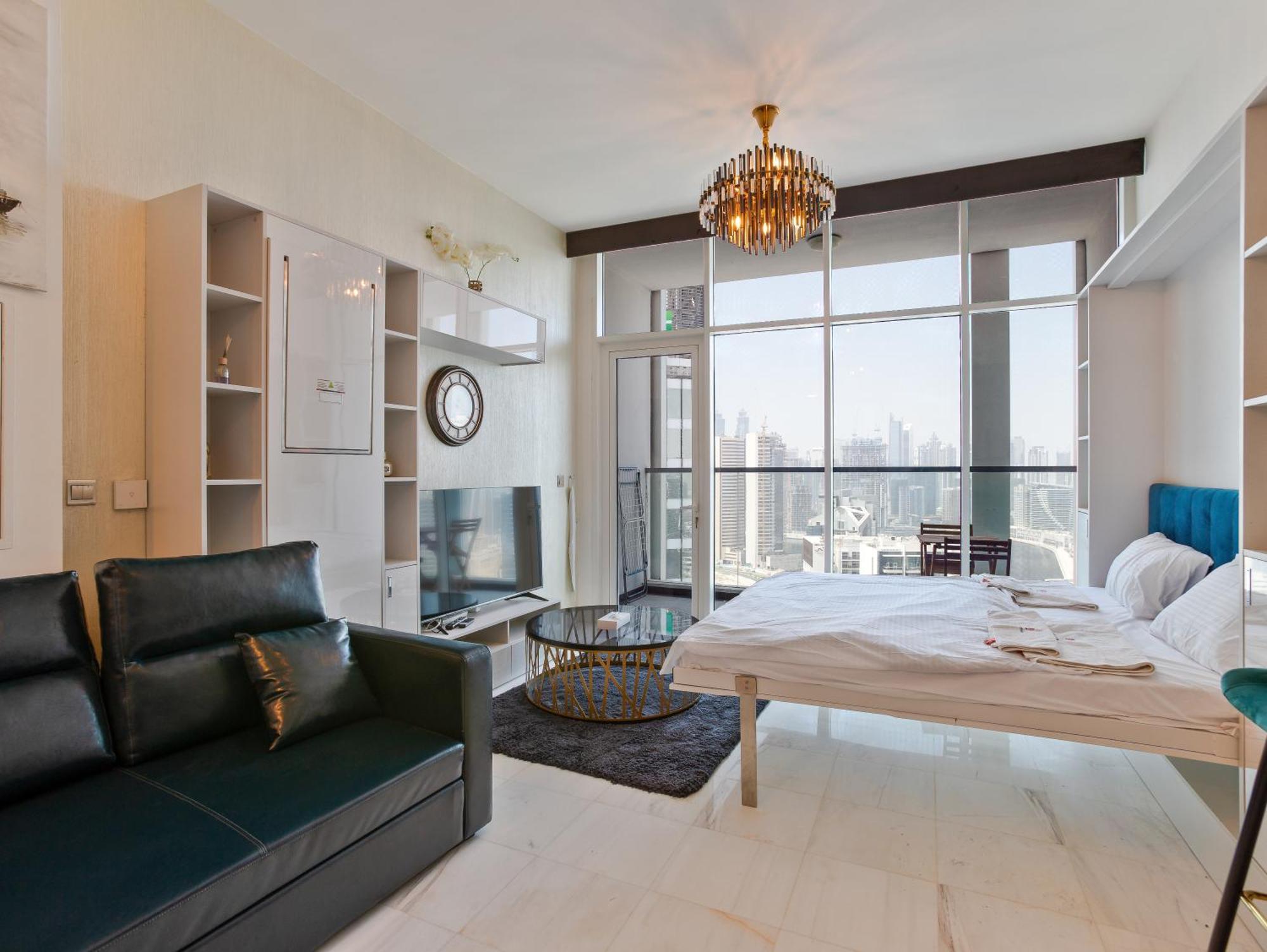 Apartamento High Floor Studio With Burj Khalifa And Skyline View Dubai