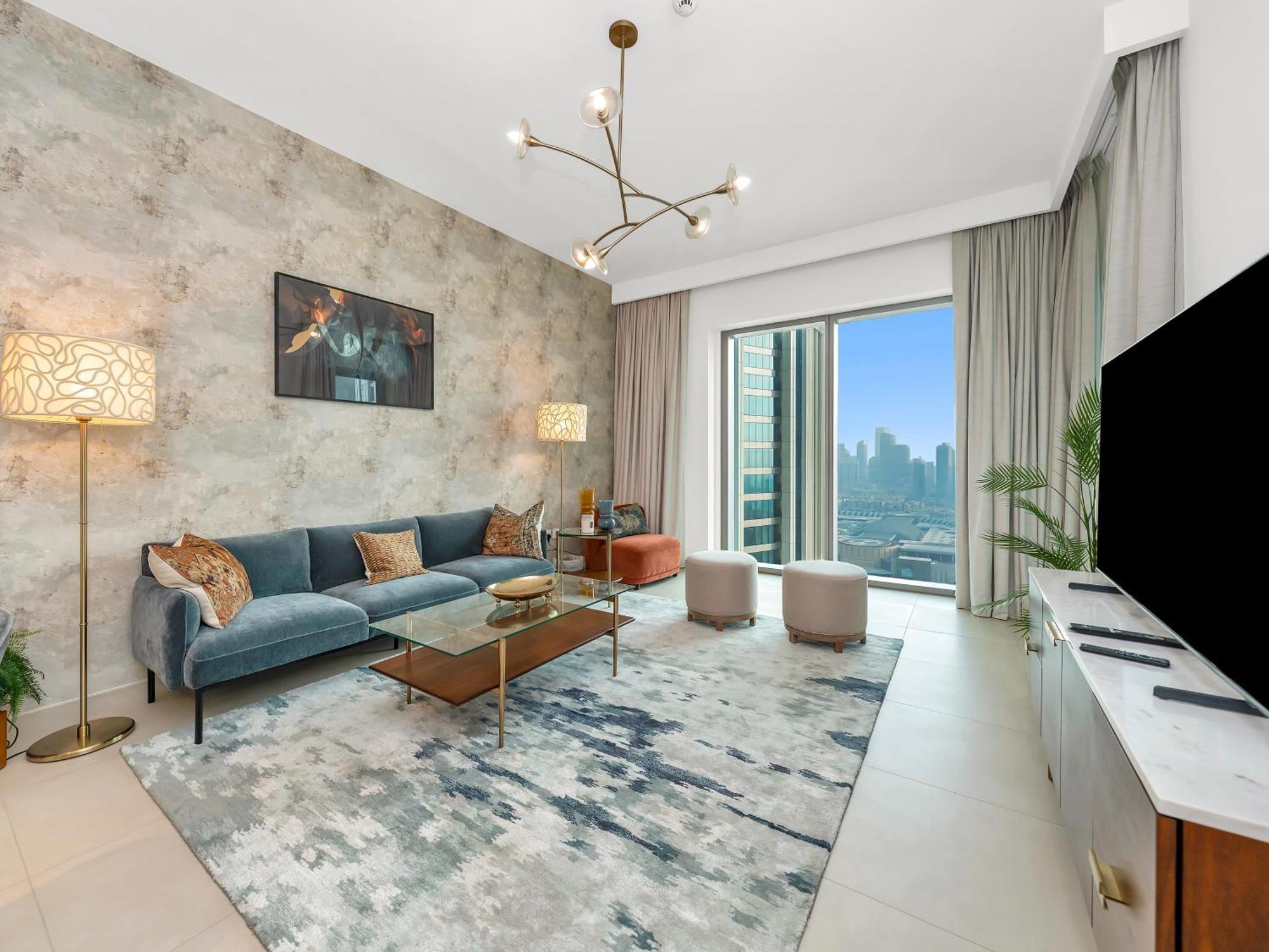 Luxury 2br, Burj And Fountain View, 2 Min Walk To Mall Apartamento Dubai