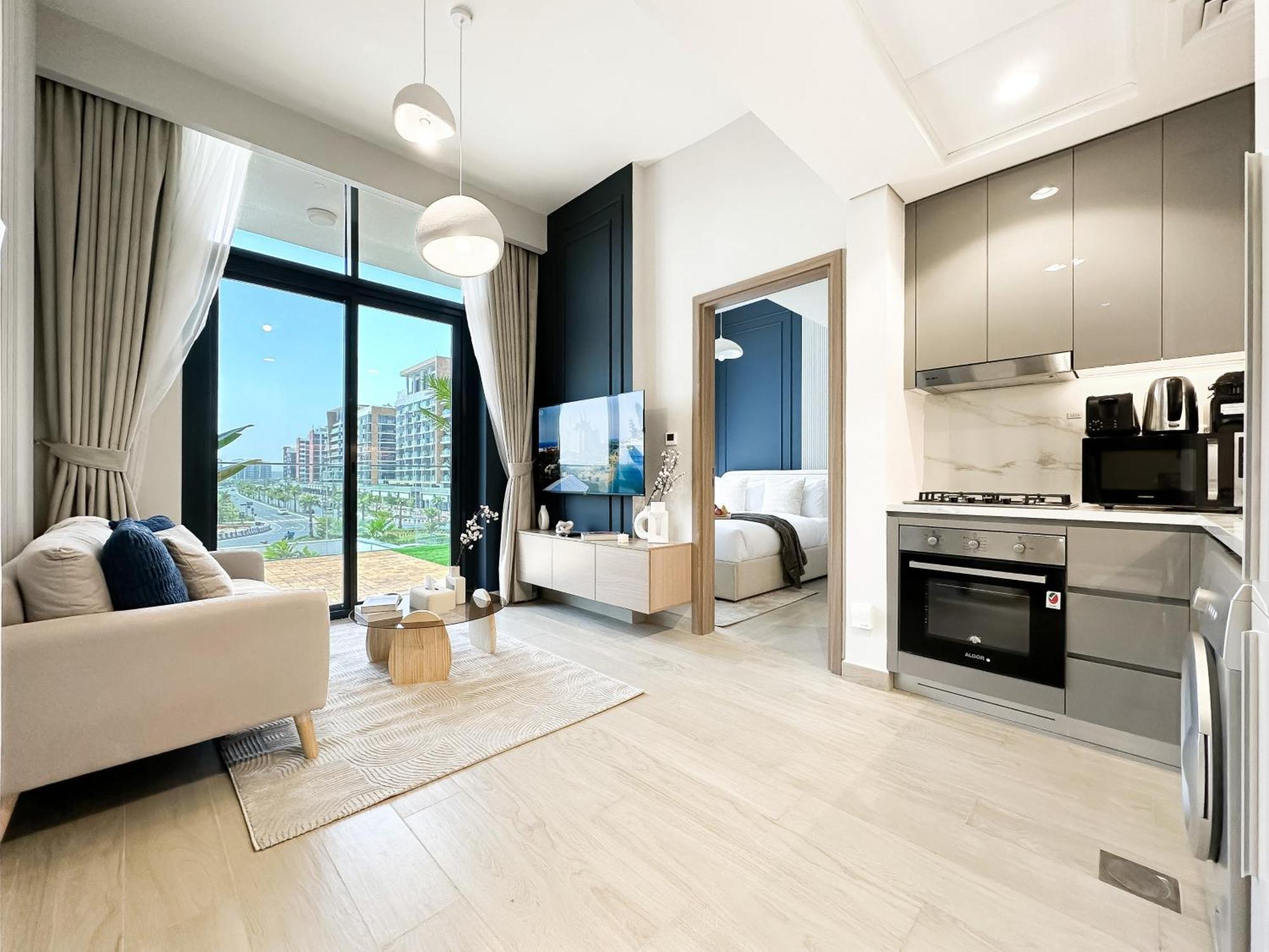 Exquisite 2br Oasis W Pool View In Meydan Apartamento