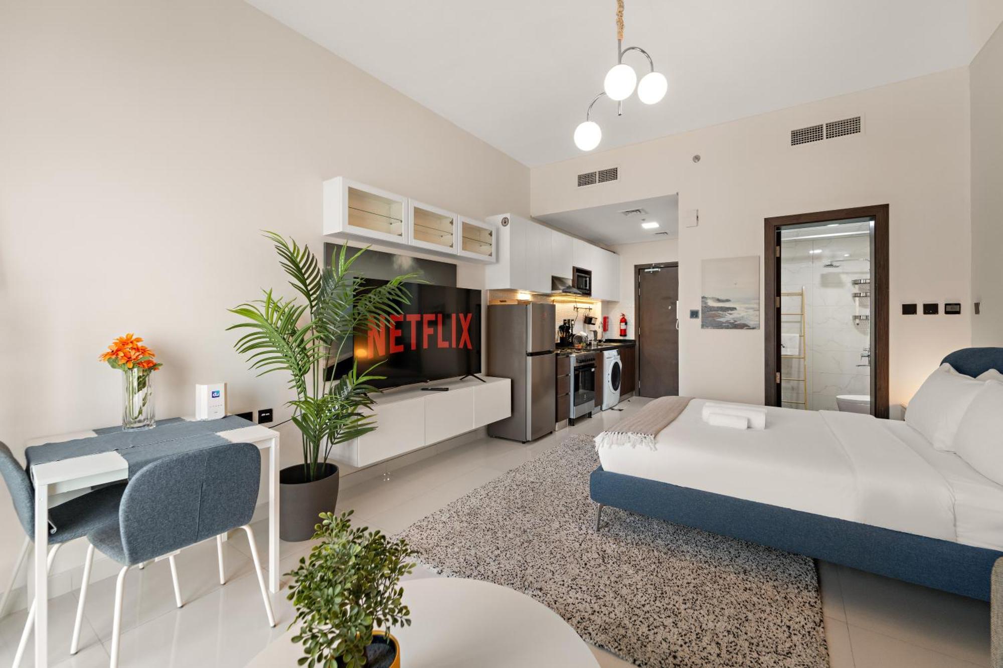 Appartement Stylish With A Gym, Pool, Bbq Area, Badminton Court Dubaï