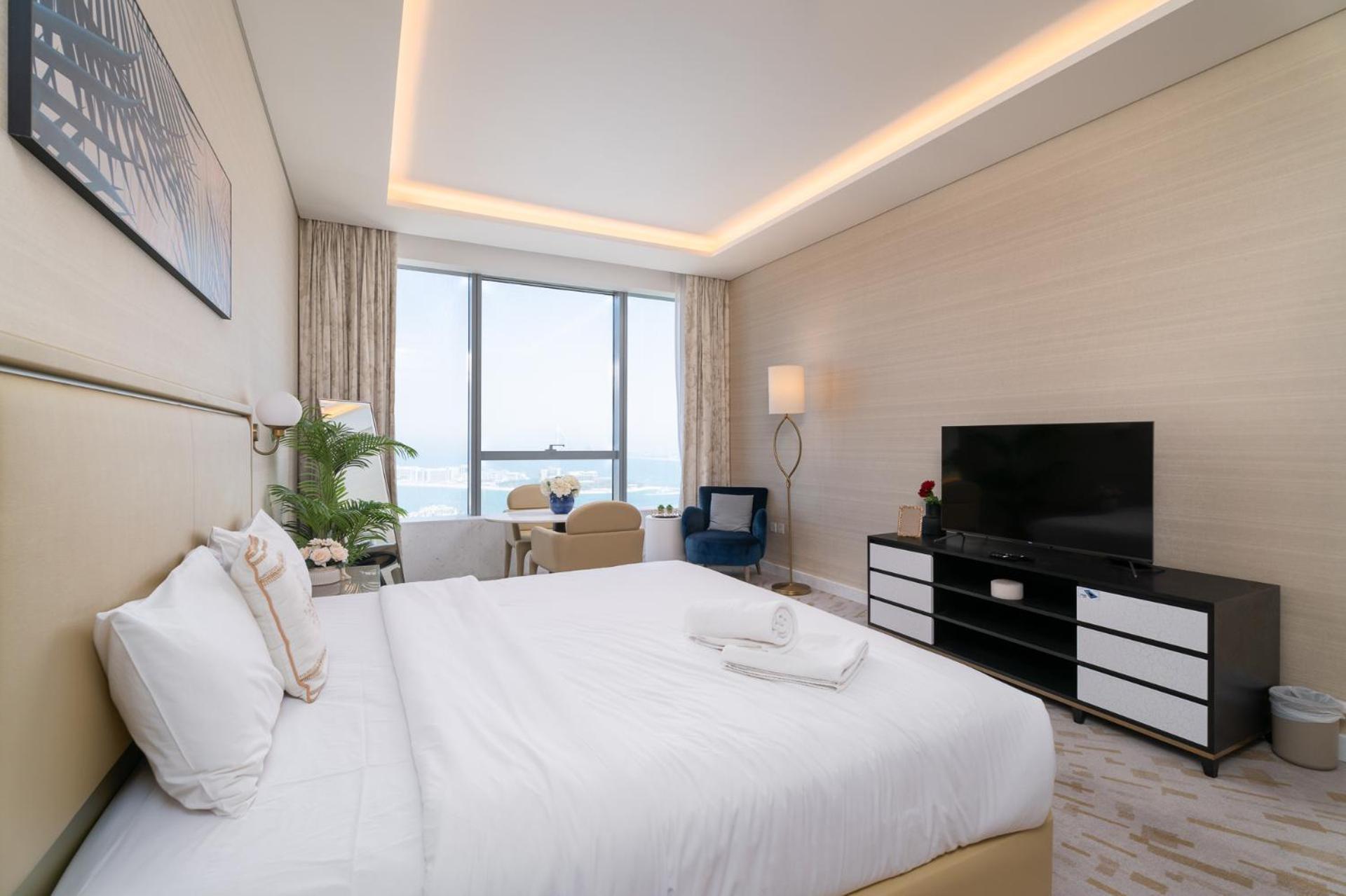 Lägenhet Nasma Luxury - Sea-view In Palm Tower With Full Amenities