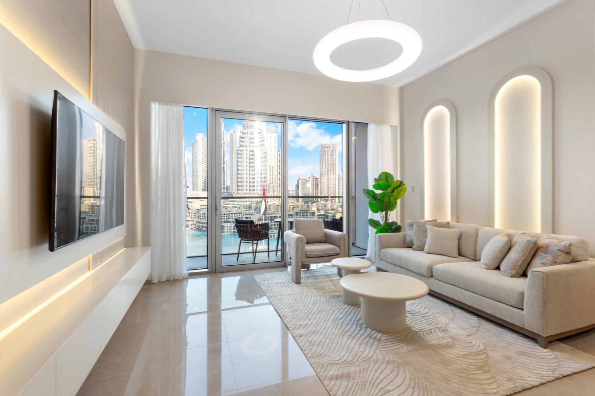 Appartement Elegant Retreat With Stunning Burj Khalifa Views Dubaï