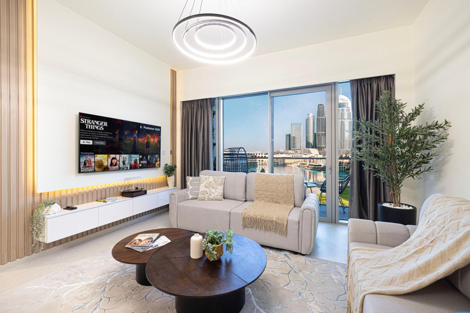 View In With Full Burj Khalifa, Fountains, Park View, Next To Mall And Opera Lägenhet