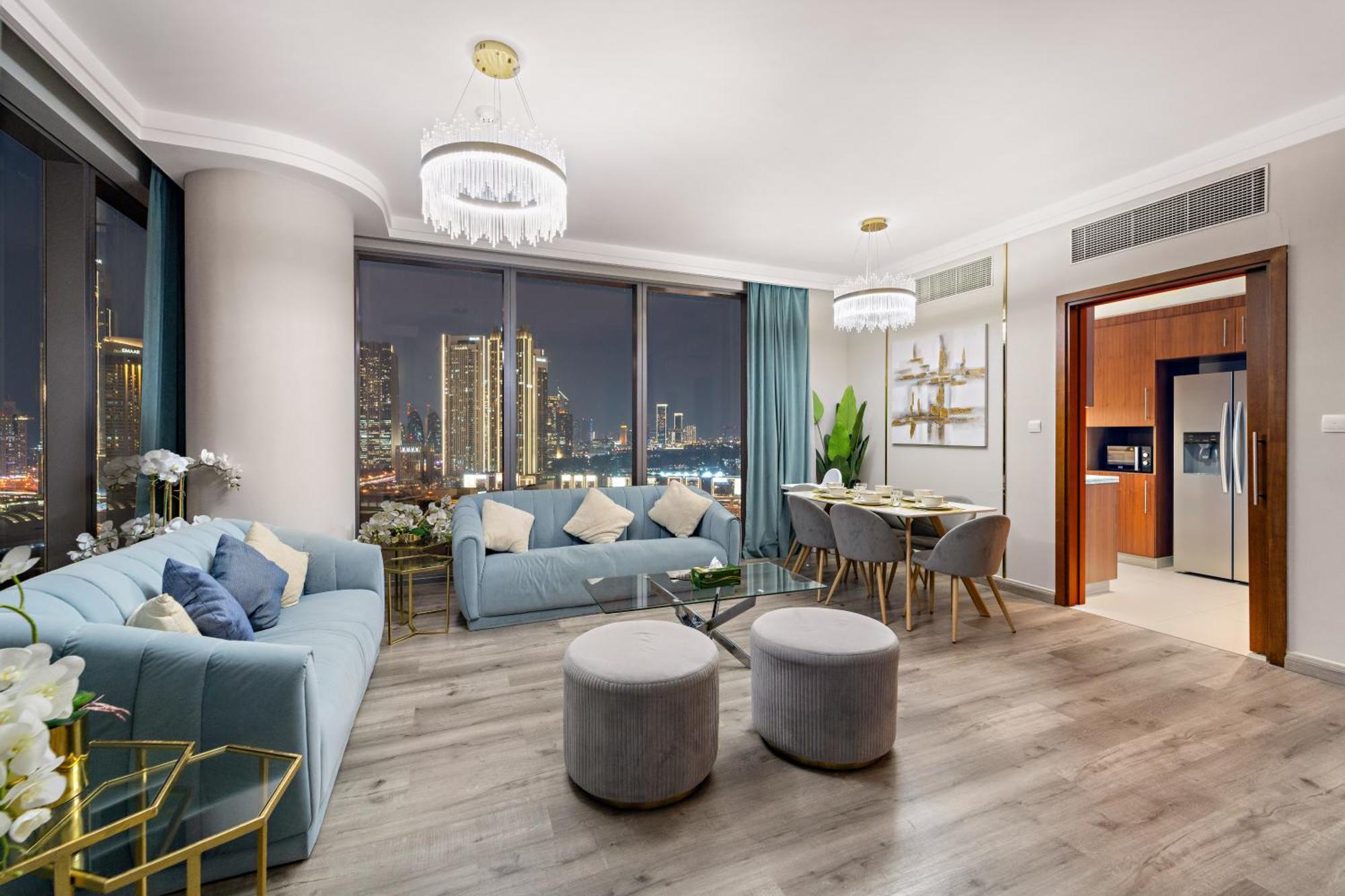 Appartement First Class 2br With Full Burj Khalifa And Fountain View