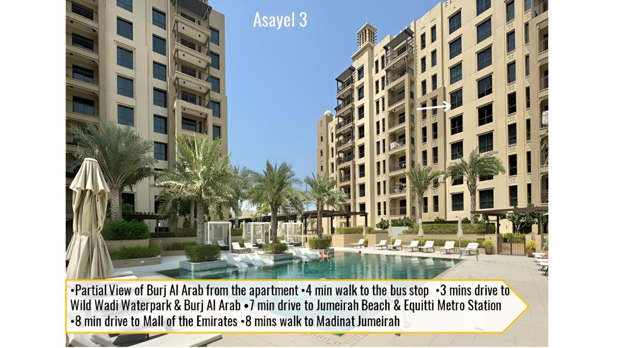 Appartement 1bd Partial Burj Al Arab View Prime Location *