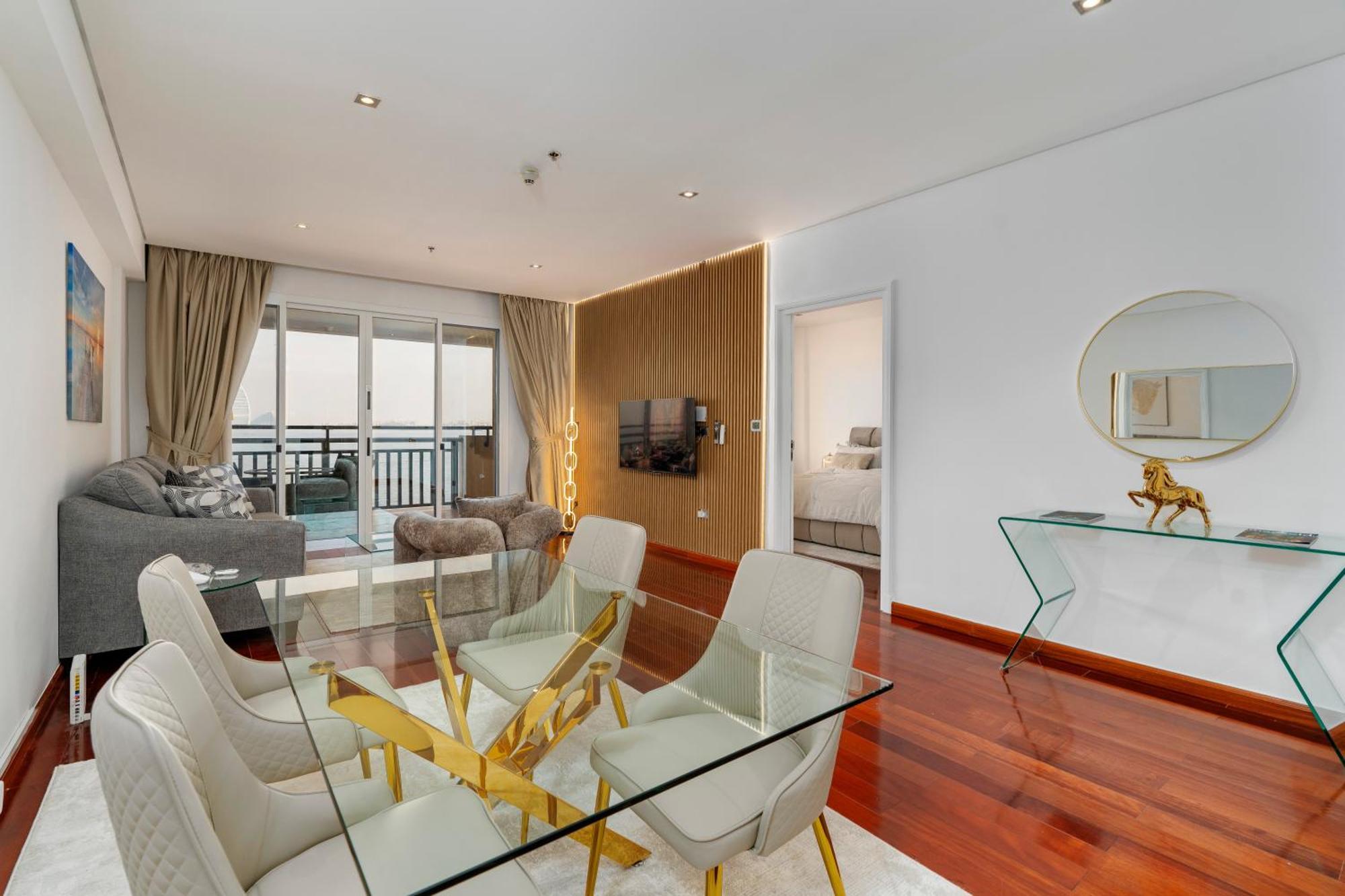Cozy, Full Sea View, Private Beach, In 5 Stars At The Palm Apartment