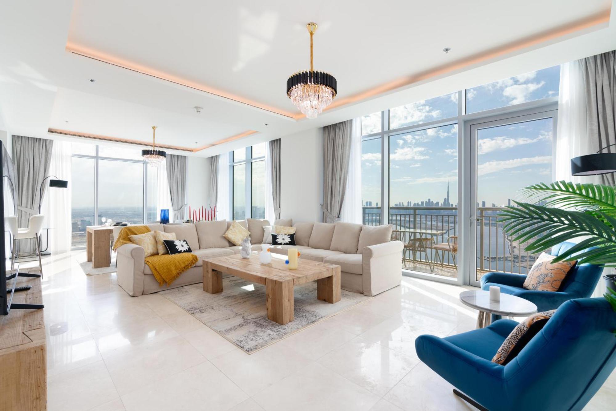 Appartement Holiday Boulevard - Luxury 3Br Penthouse With Burj Khalifa And Creek Views Dubaï